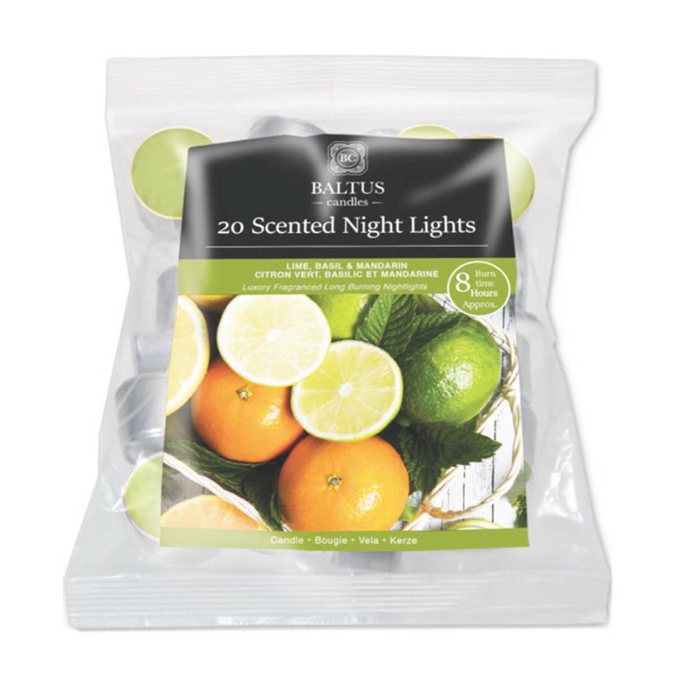 Baltus Lime Basil & Mandarin 8 Hour Long Burn Tealights (Pack of 20) £3.59
